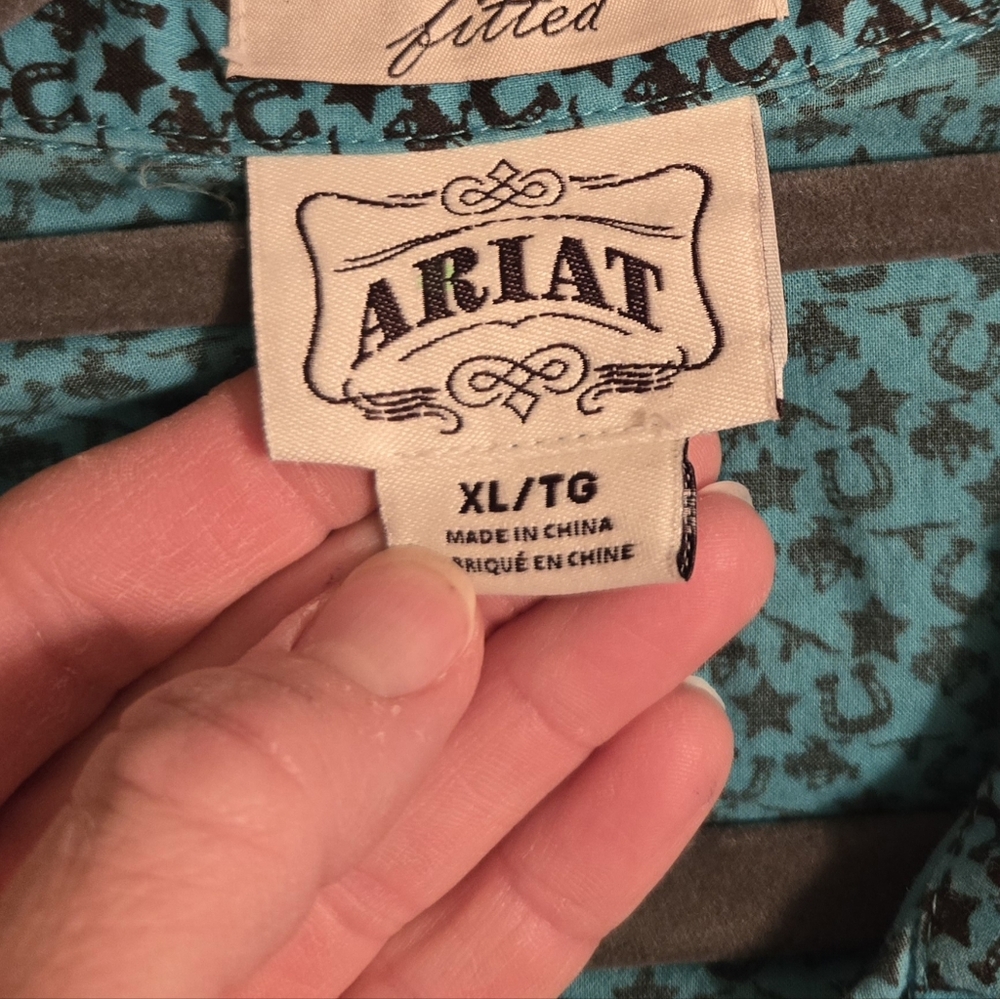 Ariat Turquoise Patterned Shirt - image 6